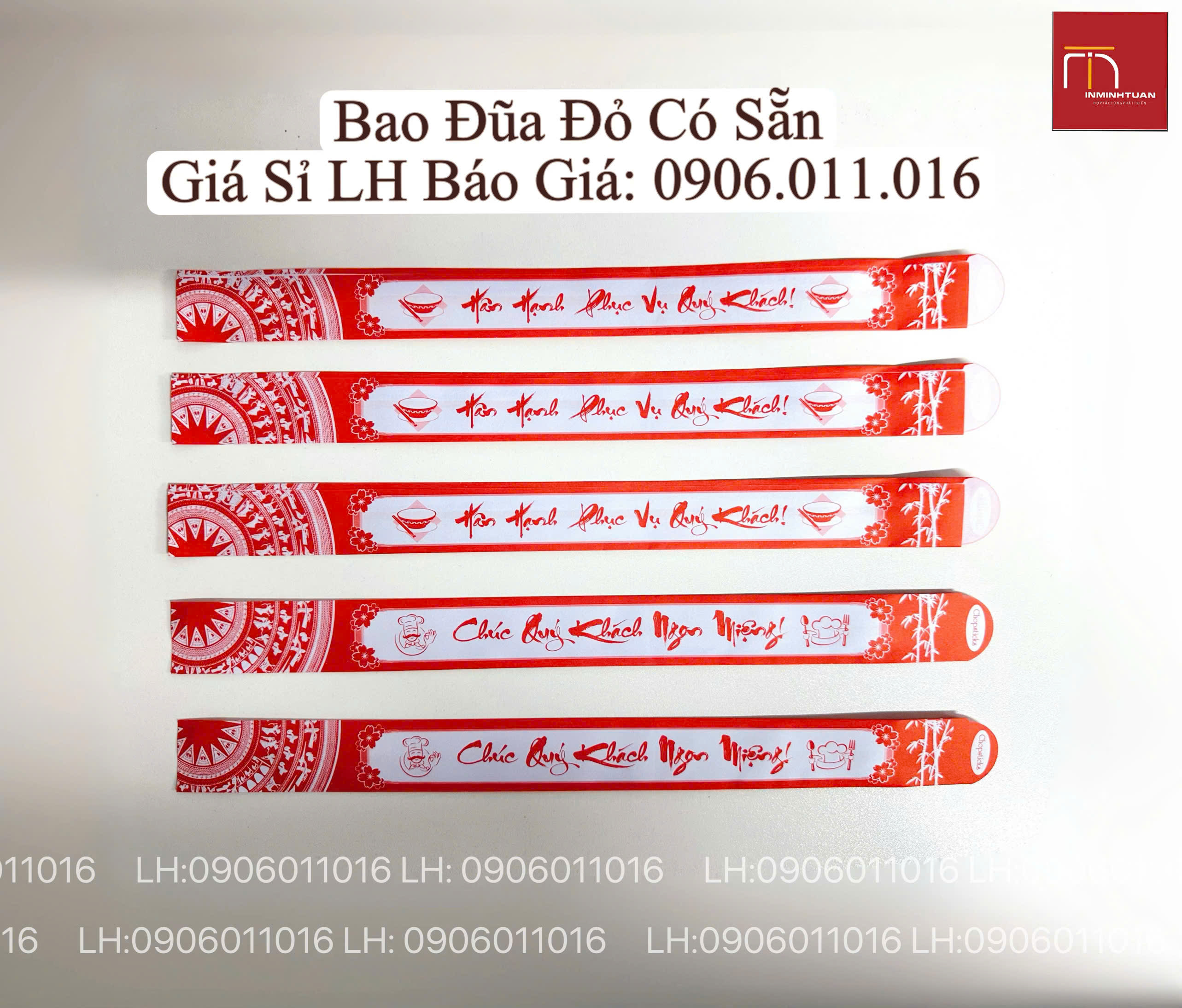 Bao Đũa In Sẵn Màu Đỏ - Hàng Sẵn Kho